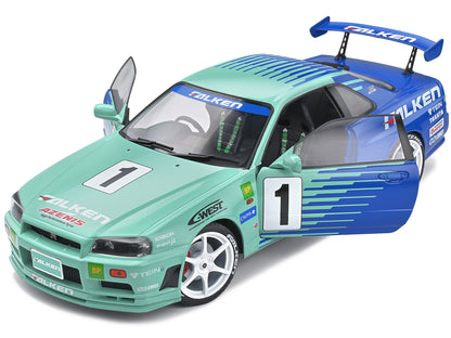 Nissan Skyline GT-R (R34) RHD (Right Hand Drive) #1 Hironori Takeuchi - Yuji Tachikawa "Falken" JGTC (Japan Grand Touring Championship) (2001) "Competition" Series 1/18 Diecast Model Car by Solido