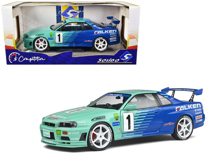 Nissan Skyline GT-R (R34) RHD (Right Hand Drive) #1 Hironori Takeuchi - Yuji Tachikawa "Falken" JGTC (Japan Grand Touring Championship) (2001) "Competition" Series 1/18 Diecast Model Car by Solido