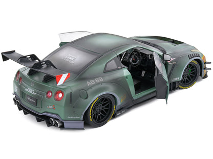 2022 Nissan GT-R (R35) RHD (Right Hand Drive) Liberty Walk 2.0 Body Kit "Army Fighter" "Competition" Series 1/18 Diecast Model Car by Solido