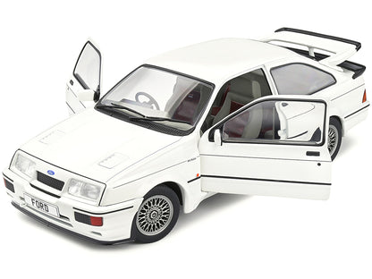 1987 Ford Sierra RS500 RHD (Right Hand Drive) White with Black Stripes 1/18 Diecast Model Car by Solido