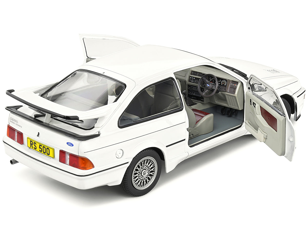 1987 Ford Sierra RS500 RHD (Right Hand Drive) White with Black Stripes 1/18 Diecast Model Car by Solido