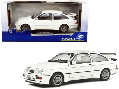 1987 Ford Sierra RS500 RHD (Right Hand Drive) White with Black Stripes 1/18 Diecast Model Car by Solido