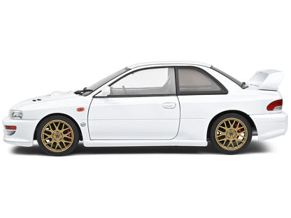 1998 Subaru Impreza 22B RHD (Right Hand Drive) Pure White with Gold Wheels 1/18 Diecast Model Car by Solido