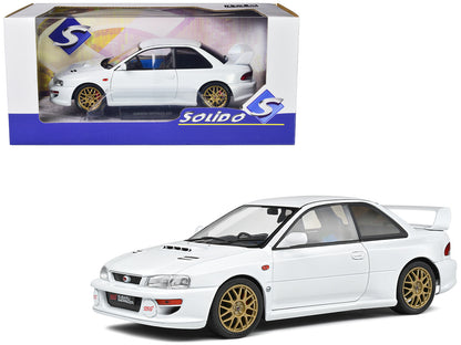 1998 Subaru Impreza 22B RHD (Right Hand Drive) Pure White with Gold Wheels 1/18 Diecast Model Car by Solido