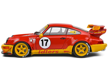 2016 RWB Bodykit #17 "Maty’s Idlers" Red and Yellow with Graphics 1/18 Diecast Model Car by Solido