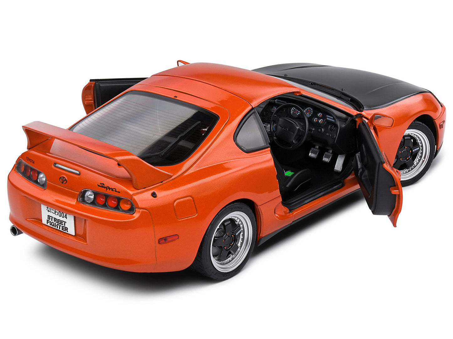 1993 Toyota Supra MK4 (A80) RHD (Right Hand Drive) Orange Metallic with Black Hood 1/18 Diecast Model Car by Solido