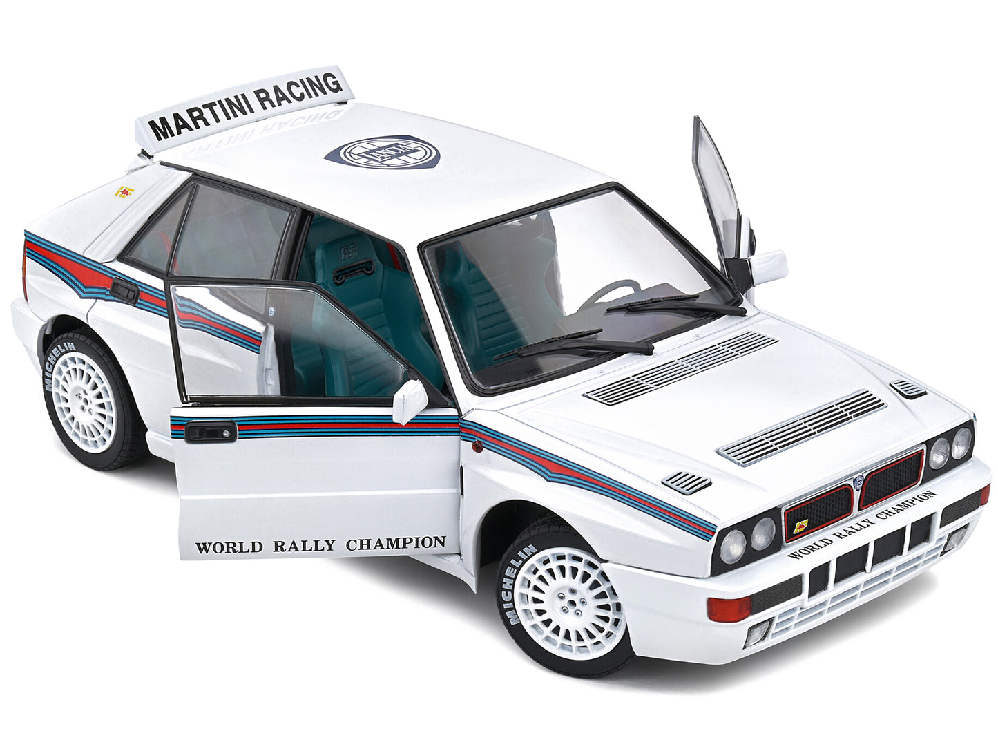 1992 Lancia Delta HF Integrale Evo 1 Martini 6 White with Blue and Red Stripes "World Rally Champion - Martini Racing" 1/18 Diecast Model Car by Solido