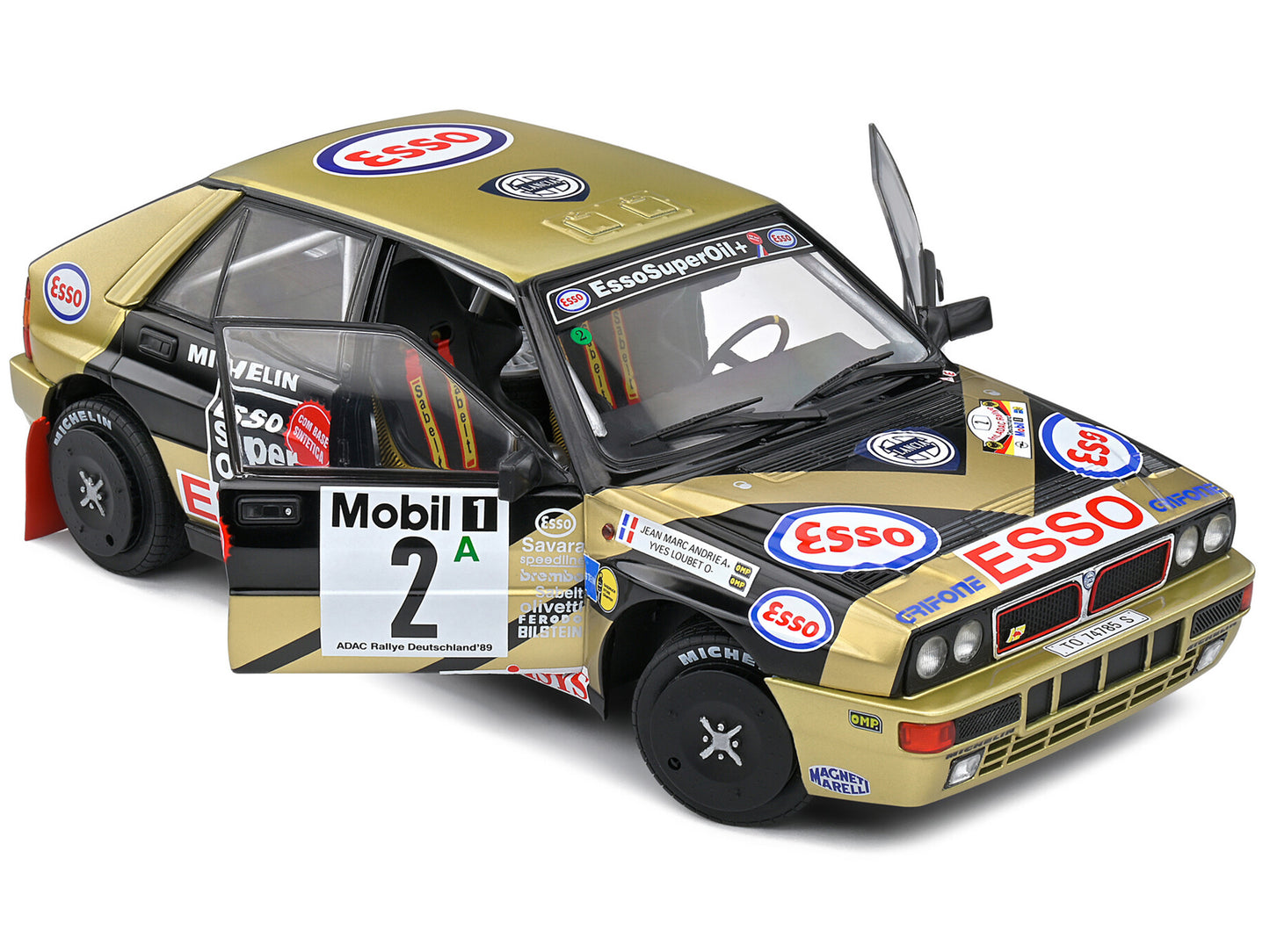 Lancia Delta HF Integrale #2 Yves Loubet - Jean-Marc Andrie 3rd Place "ADAC Rallye Deutschland" (1989) "Competition" Series 1/18 Diecast Model Car by Solido