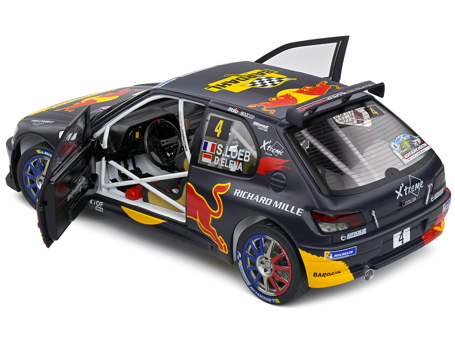 Peugeot 306 Maxi #4 Sebastien Loeb - Daniel Elena "Red Bull" "Rally Mont-Blanc" (2021) "Competition" Series 1/18 Diecast Model Car by Solido