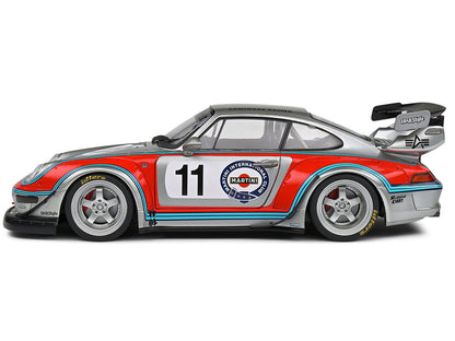 2020 RWB Bodykit #11 "Martini-Kamiwaza Racing" Silver Metallic with Graphics 1/18 Diecast Model Car by Solido