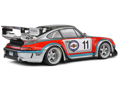 2020 RWB Bodykit #11 "Martini-Kamiwaza Racing" Silver Metallic with Graphics 1/18 Diecast Model Car by Solido