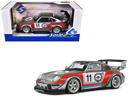 2020 RWB Bodykit #11 "Martini-Kamiwaza Racing" Silver Metallic with Graphics 1/18 Diecast Model Car by Solido