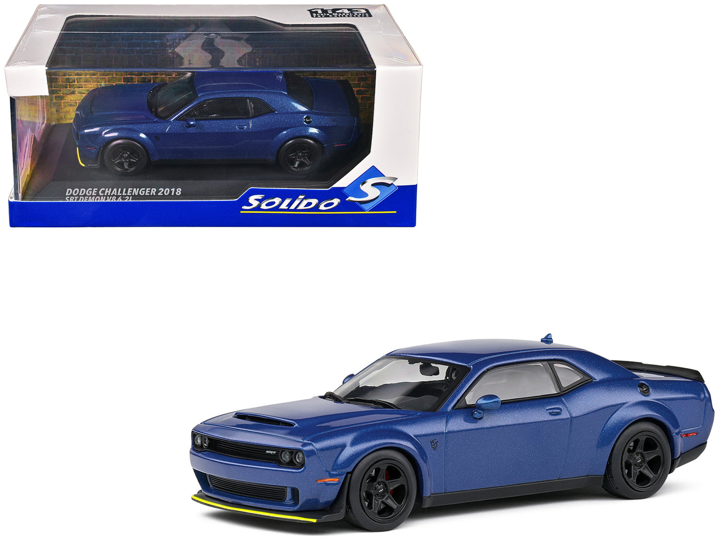 2018 Dodge Challenger SRT Demon Electric Blue Pearl 1/43 Diecast Model Car by Solido