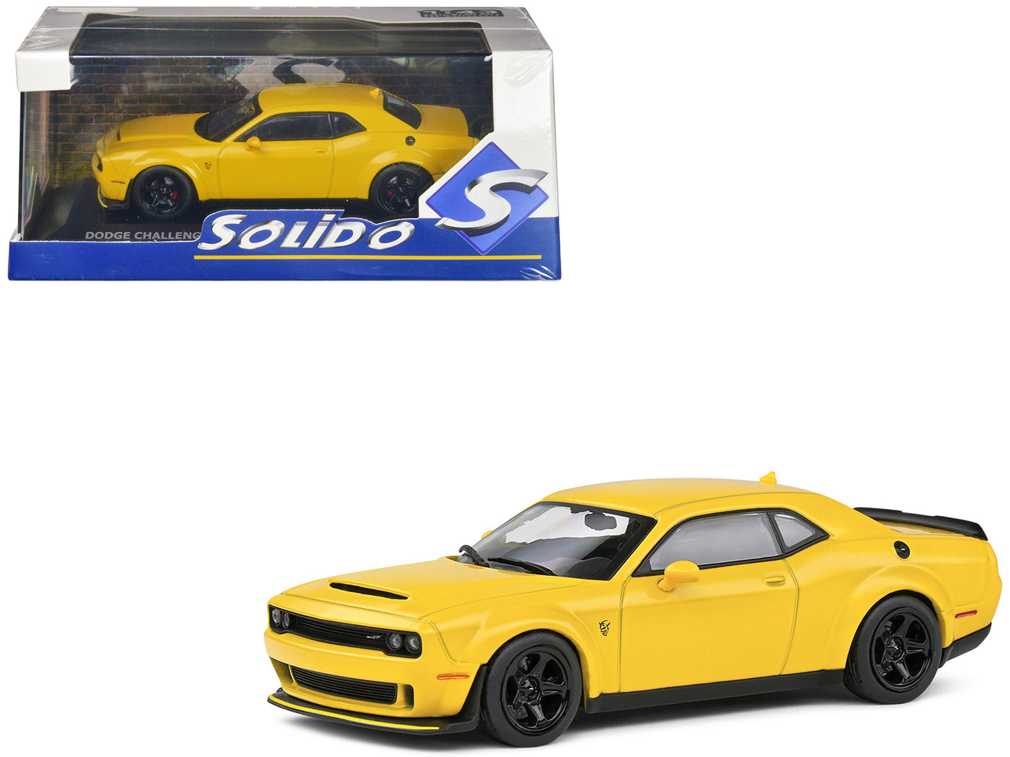 2018 Dodge Challenger SRT Demon Yellow 1/43 Diecast Model Car by Solido