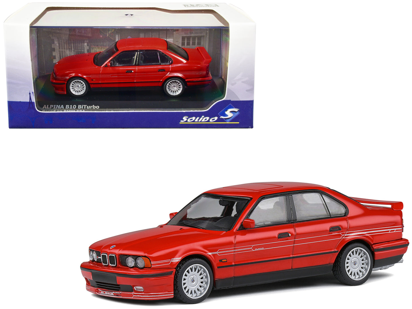 1994 Alpina B10 (E34) BiTurbo Brilliant Red 1/43 Diecast Model Car by Solido