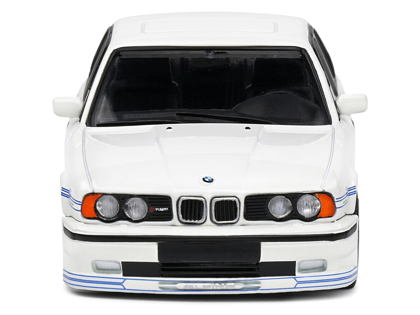 1994 BMW E34 Alpina B10 BiTurbo White with Blue Stripes 1/43 Diecast Model Car by Solido