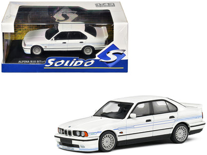 1994 BMW E34 Alpina B10 BiTurbo White with Blue Stripes 1/43 Diecast Model Car by Solido