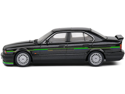 1994 BMW E34 Alpina B10 BiTurbo Black Metallic with Green Graphics 1/43 Diecast Model Car by Solido