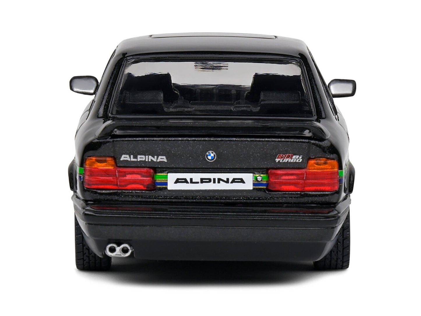 1994 BMW E34 Alpina B10 BiTurbo Black Metallic with Green Graphics 1/43 Diecast Model Car by Solido