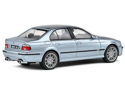 2003 BMW E39 M5 Silver Water Blue Metallic 1/43 Diecast Model Car by Solido