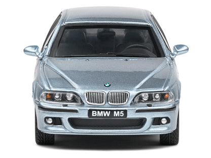 2003 BMW E39 M5 Silver Water Blue Metallic 1/43 Diecast Model Car by Solido