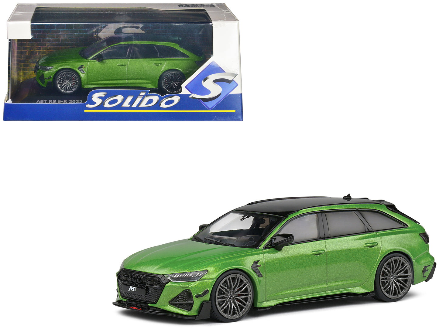 2022 Audi ABT RS 6-R Java Green Metallic with Black Top 1/43 Diecast Model Car by Solido