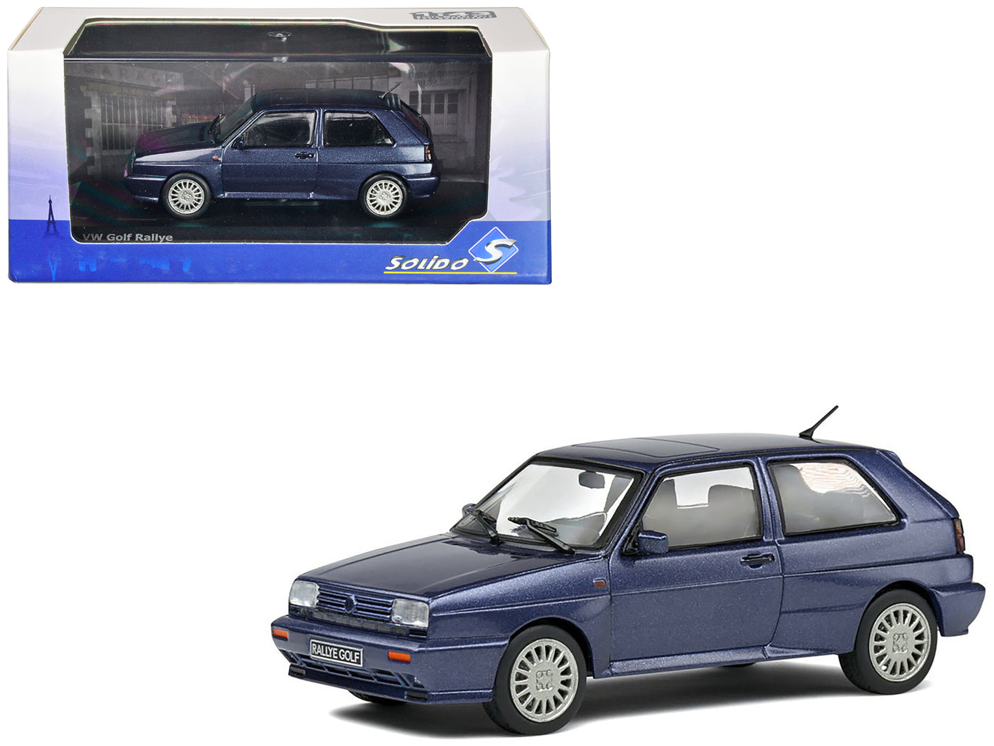 1989 Volkswagen Golf Rallye G60 Syncro Blue Metallic 1/43 Diecast Model Car by Solido