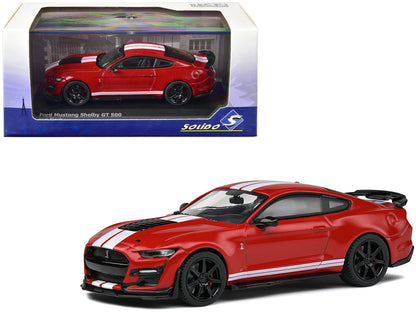 2020 Ford Mustang Shelby GT500 Racing Red with White Stripes 1/43 Diecast Model Car by Solido