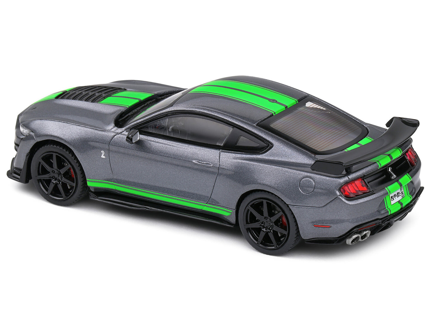 Shelby Mustang GT500 Fast Track Gray Metallic with Neon Green Stripes 1/43 Diecast Model Car by Solido