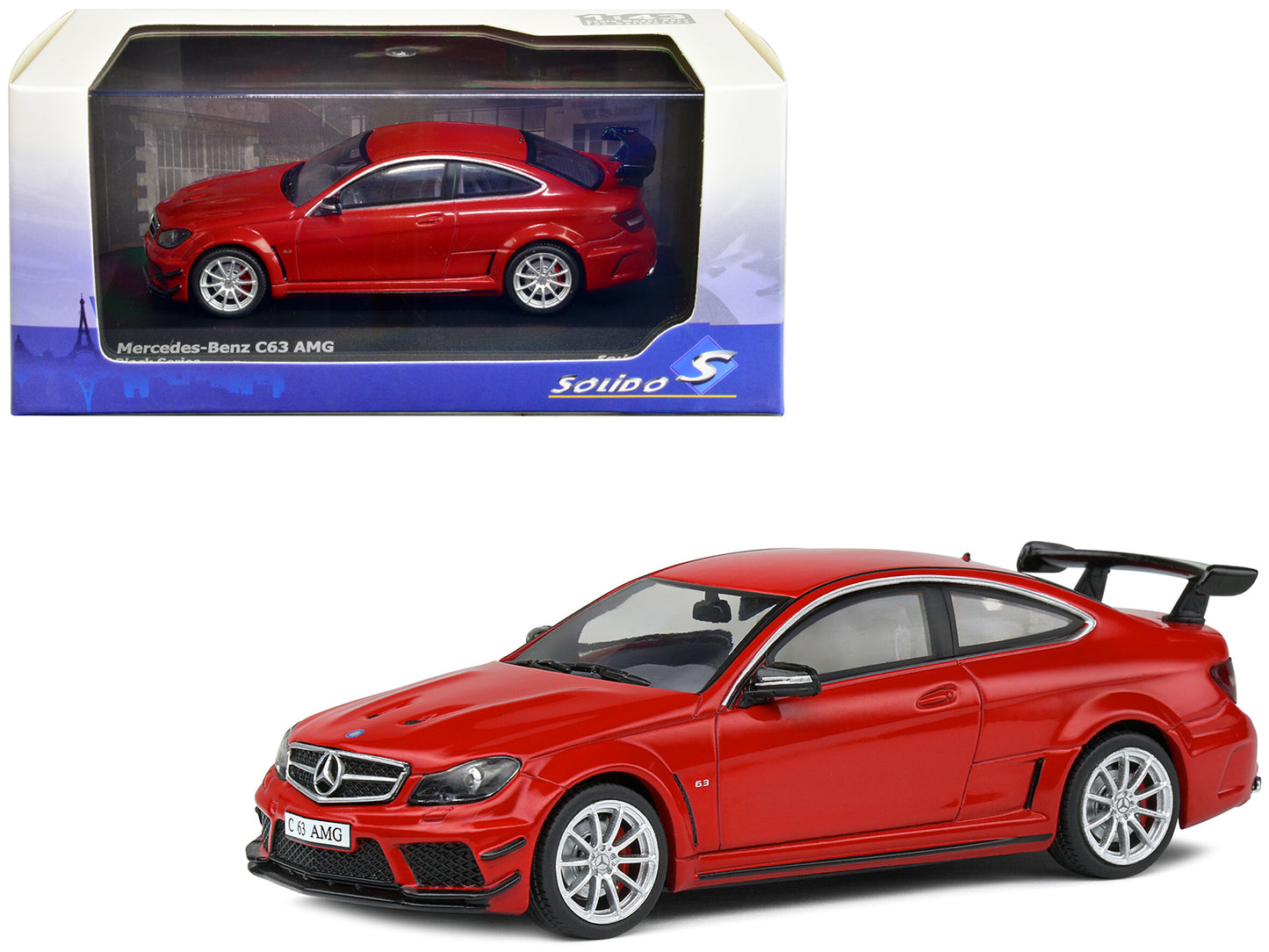 2012 Mercedes-Benz C63 AMG Black Series Fire Opal Red 1/43 Diecast Model Car by Solido