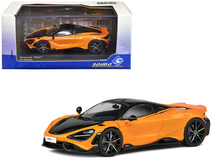 2020 McLaren 765 LT Papaya Spark Orange Metallic and Black 1/43 Diecast Model Car by Solido