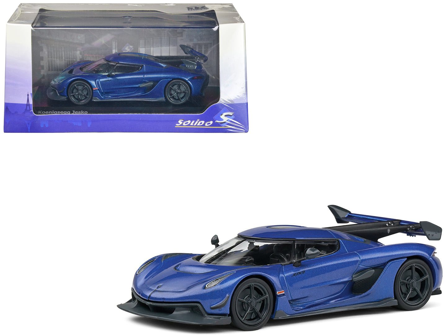 2021 Koenigsegg Jesko Imperial Blue Metallic 1/43 Diecast Model Car by Solido