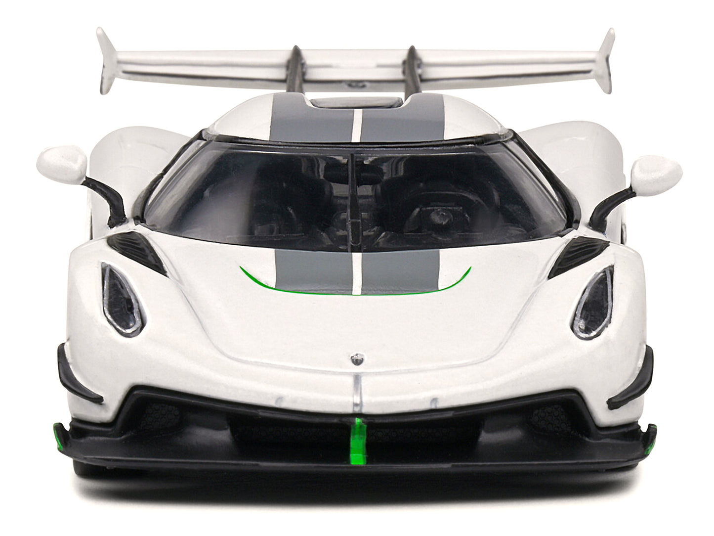 2021 Koenigsegg Jesko Pearl White Metallic with Gray Stripes 1/43 Diecast Model Car by Solido