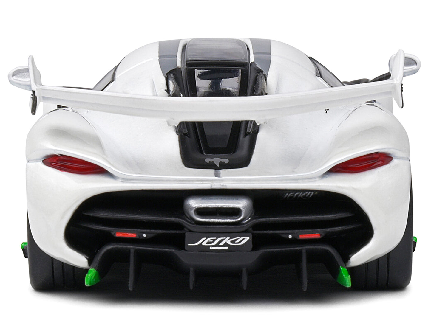 2021 Koenigsegg Jesko Pearl White Metallic with Gray Stripes 1/43 Diecast Model Car by Solido