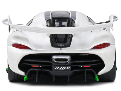 2021 Koenigsegg Jesko Pearl White Metallic with Gray Stripes 1/43 Diecast Model Car by Solido