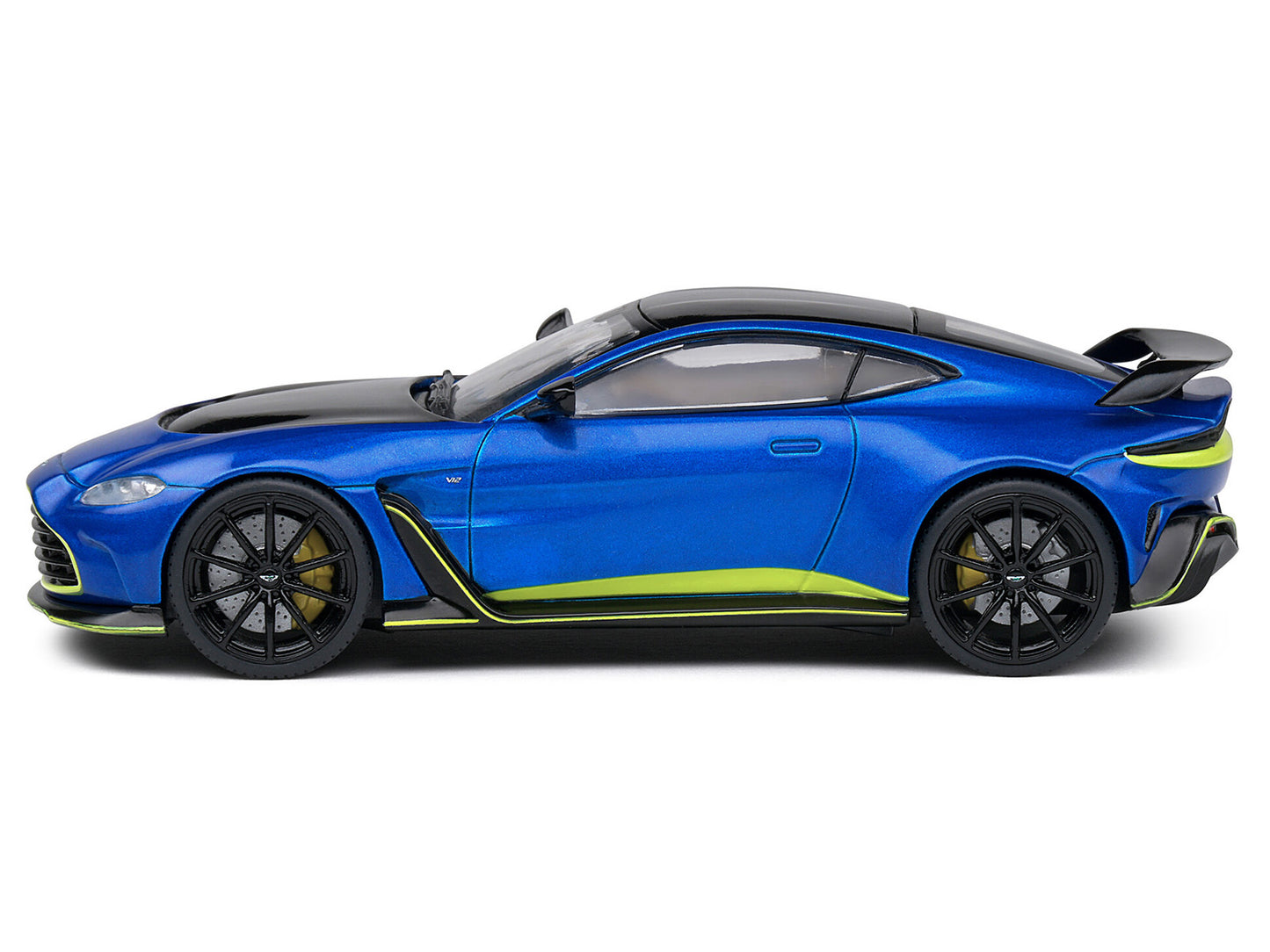 Aston Martin V12 Vantage Blue Metallic with Black Hood and Top 1/43 Diecast Model Car by Solido