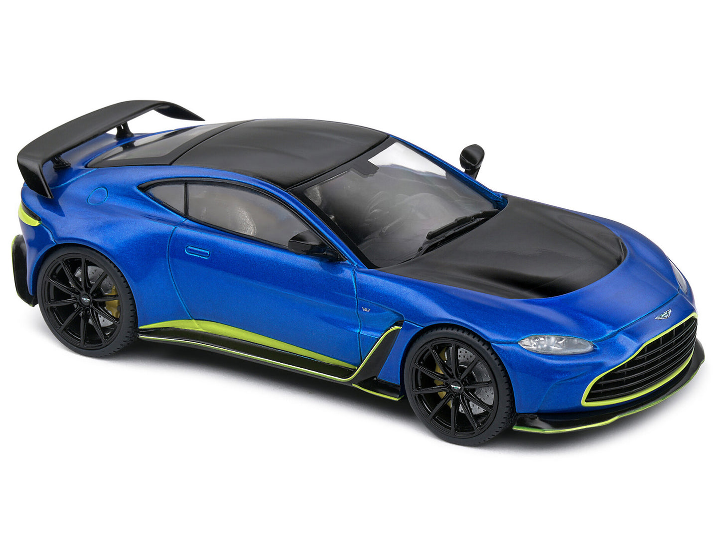 Aston Martin V12 Vantage Blue Metallic with Black Hood and Top 1/43 Diecast Model Car by Solido