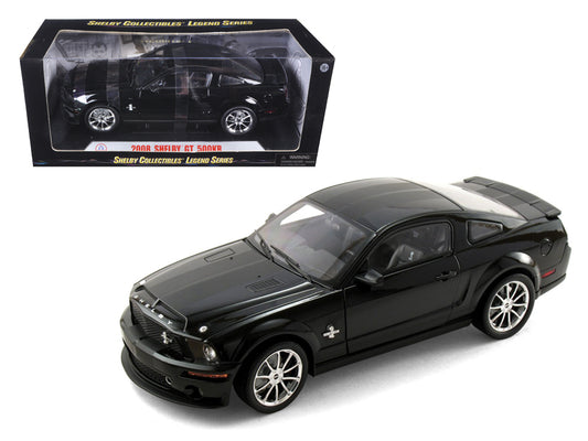 2008 Ford Shelby Mustang GT500KR Black with Black Stripes 1/18 Diecast Model Car by Shelby Collectibles