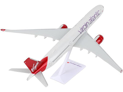 Airbus A350-1000 Commercial Aircraft "Virgin Atlantic" (G-VLUX) White with Red Tail (Snap-Fit) 1/250 Plastic Model by Skymarks