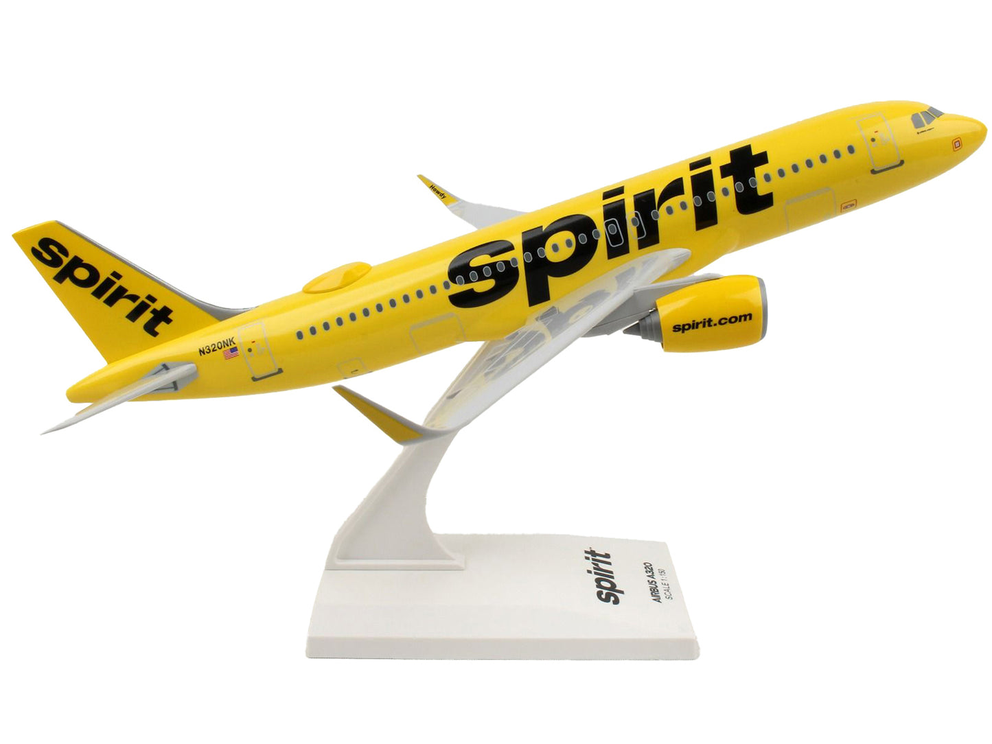 Airbus A320neo Commercial Aircraft with Wi-Fi Dome "Spirit Airlines" (N320NK) Yellow (Snap-Fit) 1/150 Plastic Model by Skymarks