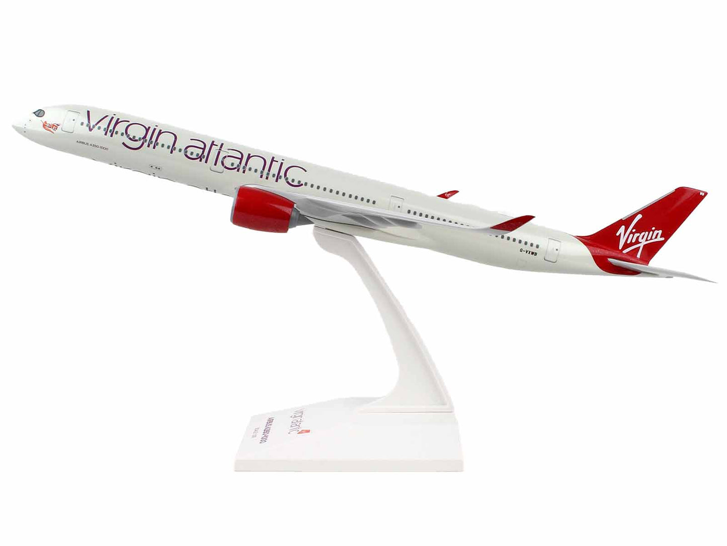 Airbus A350-1000 Commercial Aircraft "Virgin Atlantic Airways" (G-VXWB) Gray with Red Tail (Snap-Fit) 1/200 Plastic Model by Skymarks