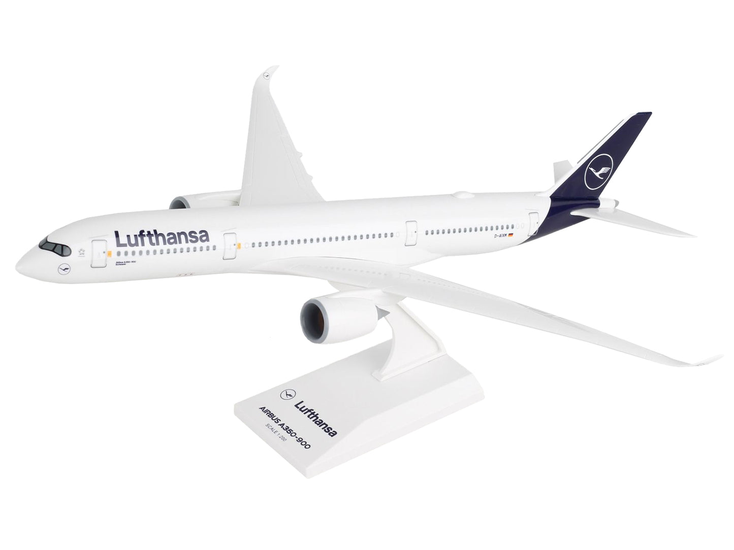 Airbus A350-900 Commercial Aircraft "Lufthansa" (D-AIXM) White with Dark Blue Tail (Snap-Fit) 1/200 Plastic Model by Skymarks