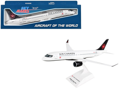 Airbus A220-300 Commercial Aircraft "Air Canada" (C-GROV) White with Black Tail (Snap-Fit) 1/100 Plastic Model by Skymarks