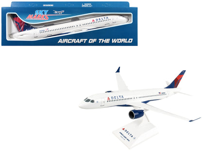 Airbus A220-300 Commercial Aircraft "Delta Air Lines" (N301DU) White with Blue and Red Tail (Snap-Fit) 1/100 Plastic Model by Skymarks