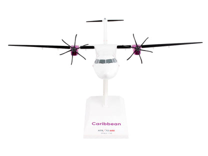 ATR 72-600 Commercial Aircraft "Caribbean Airlines" (9Y-TTI) White with Graphics (Snap-Fit) 1/100 Plastic Model by Skymarks