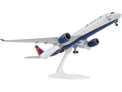 Airbus A350-900 Commercial Aircraft with Landing Gear "Delta Air Lines" (N502DN) White with Red and Blue Tail (Snap-Fit) 1/200 Plastic Model by Skymarks