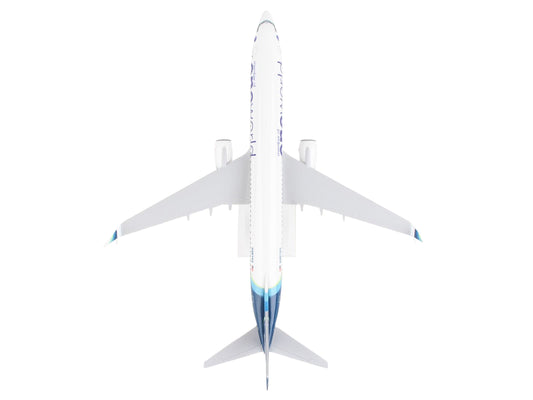 Boeing 737-900 Commercial Aircraft "Alaska Airlines - One World" (N487AS) White with Blue Tail (Snap-Fit) 1/130 Plastic Model by Skymarks