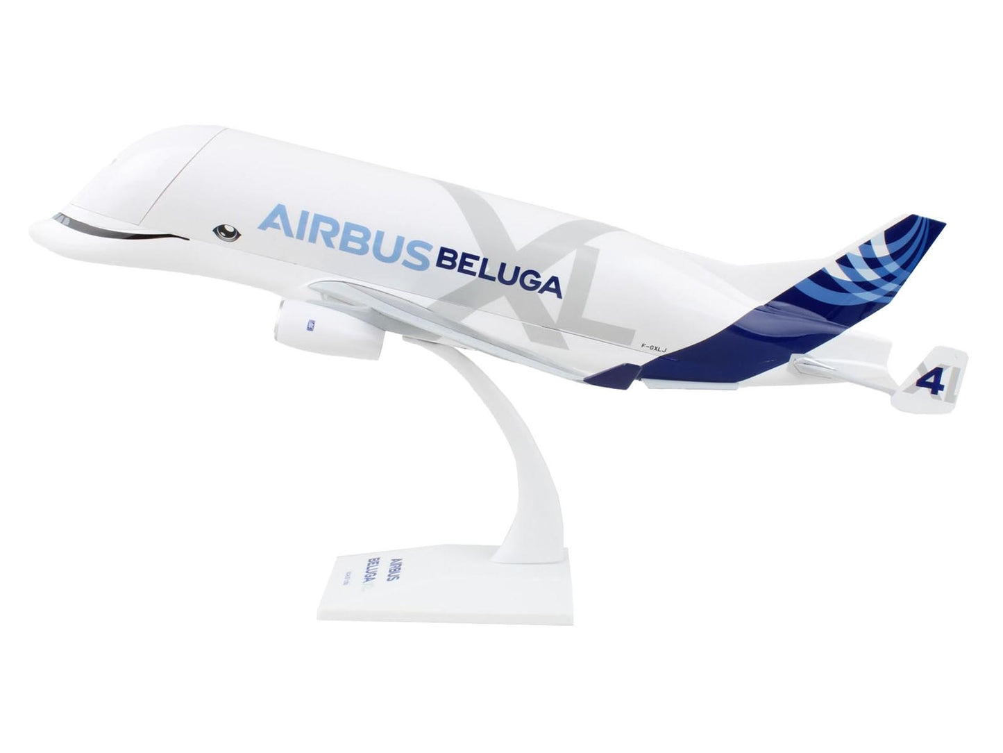 Airbus Beluga XL 4 Commercial Aircraft "Airbus Transport International" (F-GXLJ) White with Blue Tail (Snap-Fit) 1/200 Plastic Model by Skymarks