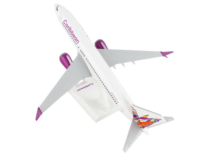 Boeing 737 MAX 8 Commercial Aircraft "Caribbean Airlines" White with Tail Graphics (Snap-Fit) 1/130 Plastic Model by Skymarks