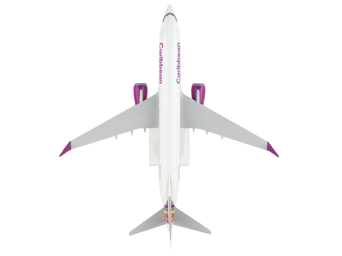 Boeing 737 MAX 8 Commercial Aircraft "Caribbean Airlines" White with Tail Graphics (Snap-Fit) 1/130 Plastic Model by Skymarks